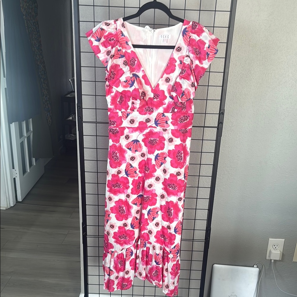 TCEC Pink Floral Midi Dress